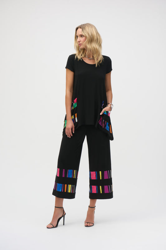 Joseph Ribkoff - Silky Knit Stripe Print Culotte Pants (252051)