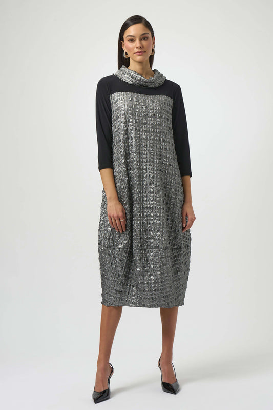 Joseph Ribkoff - Foiled Jacquard & Silky Knit Cocoon Dress (254057)