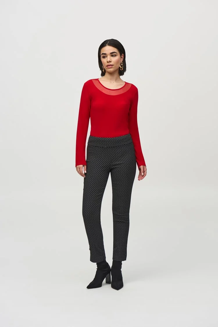 Joseph Ribkoff - Silky Knit and Mesh Fitted Top (244066)