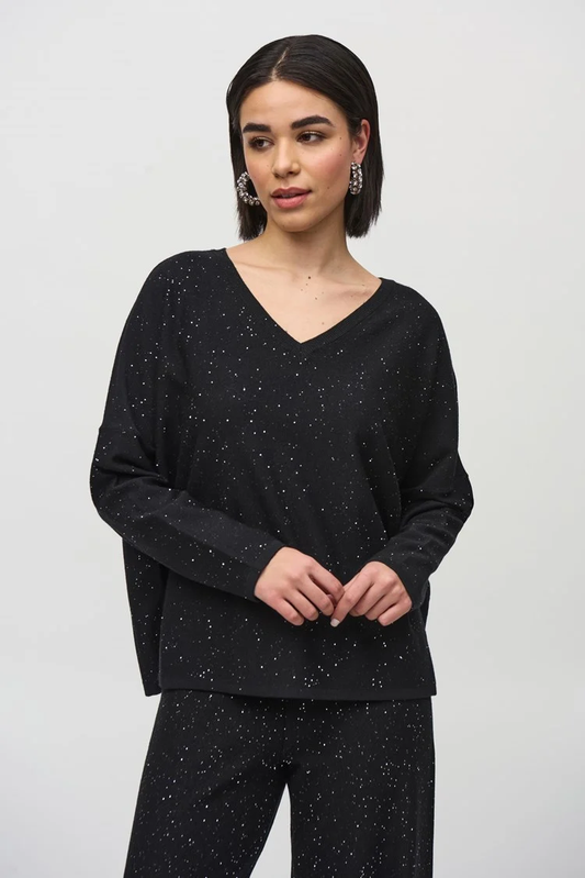 Joseph Ribkoff - Sequined Sweater Knit Boxy Top (244921)