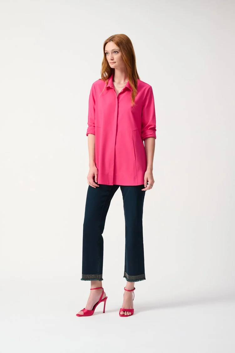 Joseph Ribkoff - Woven Button-Down Blouse With Pockets (243958S25)