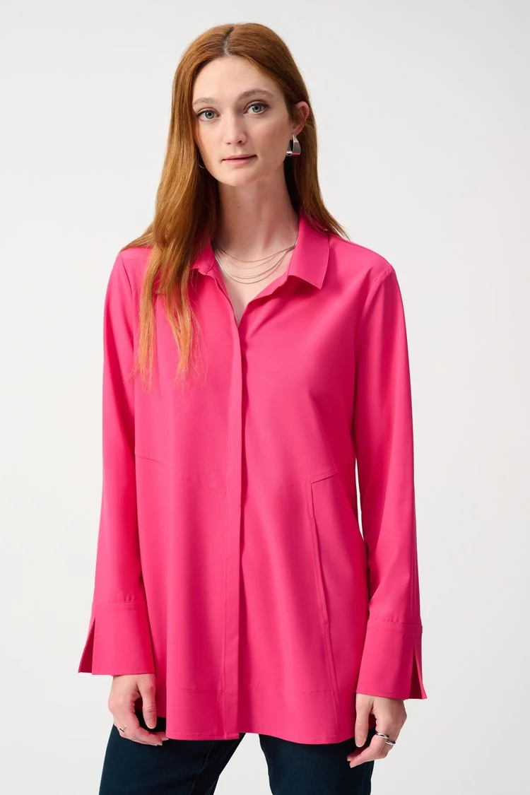 Joseph Ribkoff - Woven Button-Down Blouse With Pockets (243958S25)