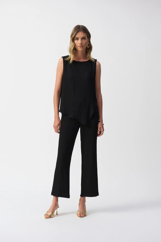 Joseph Ribkoff - Seersucker Asymmetrical Sleeveless Top (251228)