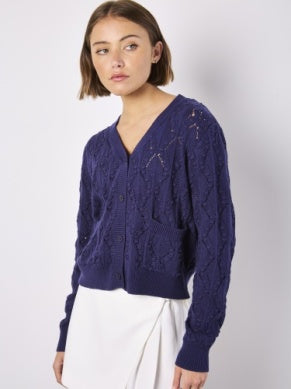 APRICOT - POINTELLE KNITTED CARDIGAN (944619)