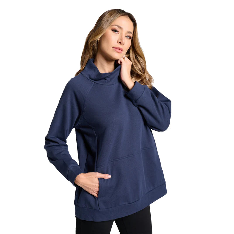 FOCUS FASHION FRENCH TERRY HIGH NECK TUNIC  - FT-4065